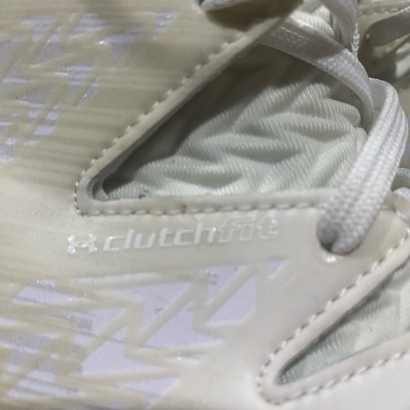 EUC Under Armour Football Cleats Men's Size 10 Highlight White Hightop - Picture 6 of 11